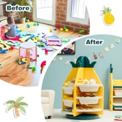 Costway Kids Toy Storage Organizer 360° Revolving Pineapple Shelf W/Plastic Bins -Furniture Series Store GUEST 4d567abf 978e 4702 9bf3 8307ddd5be51
