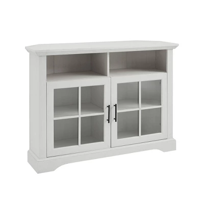 Tasi Traditional Windowpane Corner TV Stand For TVs Up To 50" - Saracina Home 7 Tasi Traditional Windowpane Corner TV Stand For TVs Up To 50" - Saracina Home - Image 7