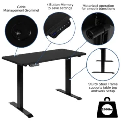 Flash Furniture Electric Height Adjustable Standing Desk - Table Top 48" Wide - 24" Deep -Furniture Series Store GUEST 4f833b3f 0047 4e36 b877 2d8616e35d01
