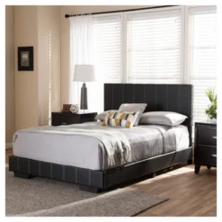 Full Atlas Modern And Contemporary Faux Leather Platform Bed Black - Baxton Studio -Furniture Series Store GUEST 5116abce 3bbf 4f68 9604 d4b745cfa396