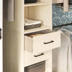 Kelly 5 Shelf 2 Drawer Closet Organizer With 3 Adjustable Hanging Rods Ivory Oak - Novogratz -Furniture Series Store GUEST 511c48cd bab6 470f a160 34272ae5e06e