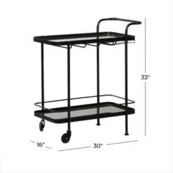 Contemporary Metal Bar Cart Black - Olivia & May 27 Contemporary Metal Bar Cart Black - Olivia & May -Furniture Series Store GUEST 511f6251 73a4 4305 9bd7 8a5f699edcc1