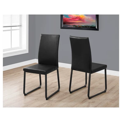 2pc Dining Chair Leather Black - EveryRoom 1 2pc Dining Chair Leather Black - EveryRoom