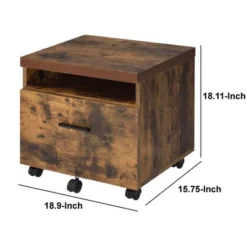 Wooden File Cabinet With Open Compartment And Drawer Brown/Black - Benzara -Furniture Series Store GUEST 5232b558 a93b 4934 b539 a9fece8e4589