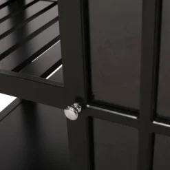 Byway Contemporary Kitchen Cart With Wheels Black/Natural - Christopher Knight Home -Furniture Series Store GUEST 52fe4467 f2f4 4af3 9e38 514584f244ff