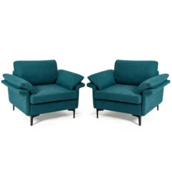 Costway Set Of 2 Fabric Accent Armchair Upholstered Single Sofa W/ Metal Legs -Furniture Series Store GUEST 5402149d 1365 4d1b b972 160841ad1393