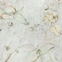 6" Double Sided Flowers Canvas Room Divider Ivory - Oriental Furniture