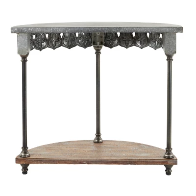 Farmhouse Metal Console Table Gray - Olivia & May 2 Farmhouse Metal Console Table Gray - Olivia & May - Image 2