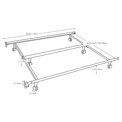 Queen/King Adjustable Metal Bed Frame - CorLiving 2 Queen/King Adjustable Metal Bed Frame - CorLiving - Image 2