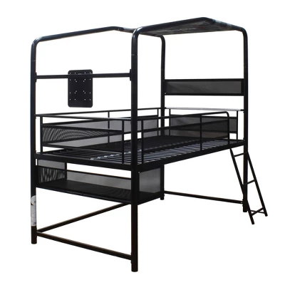 Twin Contra Customizable Mid-Sleeper Gaming Bed With TV Mount For TVs Up To 32" Black - X Rocker 1 Twin Contra Customizable Mid-Sleeper Gaming Bed With TV Mount For TVs Up To 32" Black - X Rocker