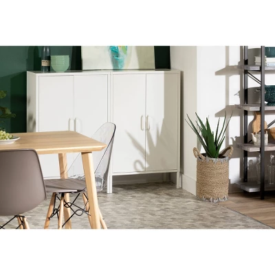 Eddison 2 Door Storage Cabinet Pure White - South Shore 1 Eddison 2 Door Storage Cabinet Pure White - South Shore