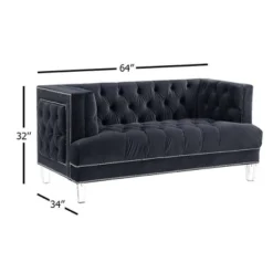 64" Ansario Sofa Charcoal Velvet - Acme Furniture -Furniture Series Store GUEST 5731b435 2301 4f65 afde fd43984da03f
