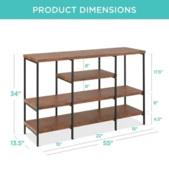 Best Choice Products 55in Industrial 4-Tier Console Table W/ Tall Shelves, Metal Frame 14 Best Choice Products 55in Industrial 4-Tier Console Table W/ Tall Shelves, Metal Frame -Furniture Series Store GUEST 58302792 cea9 412b 8f65 59ace15f7fef