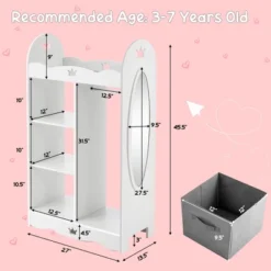 Costway Kids Dress Up Storage Hanging Armoire Dresser Costume Closet W/Mirror & Toy Bins -Furniture Series Store GUEST 5909c7f3 d450 4d5d 8479 2ef69c8895ef