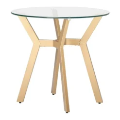 24" Architect Round End Table Gold/Clear Glass - Studio Designs Home -Furniture Series Store GUEST 596556ca 11a3 45bf 8ace 98e9cac28a36
