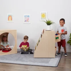 ECR4Kids Double-Sided Mobile Book Display With Storage, Classroom Bookshelf, Natural -Furniture Series Store GUEST 599a41a8 2a04 49ab b881 5dead1387dbd