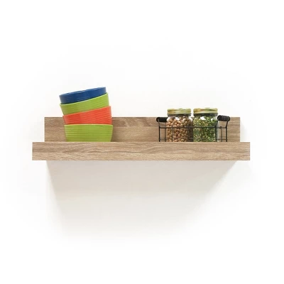 24" X 5" Decorative Shelf Wall Mounted With Front Edge White Oak - Inplace 2 24" X 5" Decorative Shelf Wall Mounted With Front Edge White Oak - Inplace - Image 2