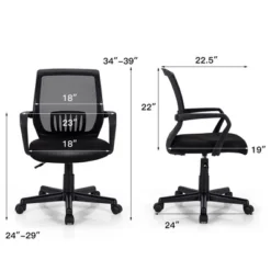 Costway Height Adjustable Mid-Back Mesh Chair Executive Chair W/ Lumbar Support 12 Costway Height Adjustable Mid-Back Mesh Chair Executive Chair W/ Lumbar Support -Furniture Series Store GUEST 5a8224ee 6825 42ef 9e03 f604ccc45b49