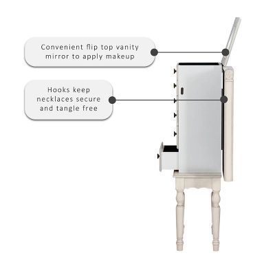 Obrecht Jewelry Armoire Off White - Powell Company 3 Obrecht Jewelry Armoire Off White - Powell Company - Image 3