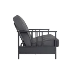 Full Harlow Metal Arm Futon Black/Gray - Room & Joy -Furniture Series Store GUEST 5baebf3b e43b 48db ad0e 6964b8d85654