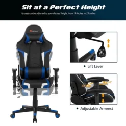 Costway Gaming Desk & Chair Set Z-Shaped Racing Style Desk With Massage Swivel Gaming Chair -Furniture Series Store GUEST 5c01f118 2b8a 44e7 a877 5f2dd6ce5418