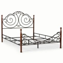 Reagan Graceful Scroll Bronze Iron Bed - Inspire Q