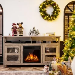 Costway 58'' Fireplace TV Stand W/18'' 1500W Electric Fireplace Up To 65'' Grey -Furniture Series Store GUEST 5f7fe76b 2495 4ca7 98e4 c4212ea55fec