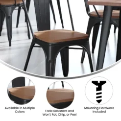 Emma And Oliver All-Weather Durable Polyresin Seat For Colorful Metal Dining Chairs, Counter Stools And Bar Stools -Furniture Series Store GUEST 60980eb1 94fa 4977 a6e3 cbd0e693b7d3