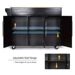 Costway Kitchen Island Trolley Cart Wood Top Rolling Storage Cabinet W/Knife Block WhiteBrown -Furniture Series Store GUEST 61bd6aae c079 4269 9a42 f447ec7d2138