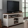 Savannah Cabinet Natural Top Wood TV Stand For TVs Up To 64" Ivory - Bolton Furniture