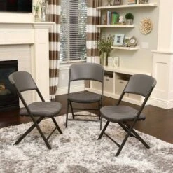 4pk Padded Commercial Grade Folding Chair Gray - Lifetime -Furniture Series Store GUEST 62b851d3 3f64 4da7 9307 e151e0c9e9ba