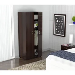 2 Door Wardrobe/Armoire Espresso - Inval -Furniture Series Store GUEST 62d1fd46 60e9 4b9e 9060 c807f8a73faa