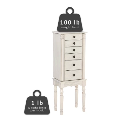 Obrecht Jewelry Armoire Off White - Powell Company 2 Obrecht Jewelry Armoire Off White - Powell Company - Image 2