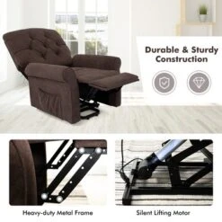 Costway Power Lift Recliner Chair Sofa For Elderly W/ Side Pocket & Remote Control BlackBrown -Furniture Series Store GUEST 640dbaaf 468d 49e8 bc0c 881a2c068469
