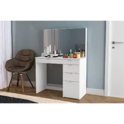 Linden Vanity With Mirror White - Polifurniture -Furniture Series Store GUEST 6495a499 408a 4216 b1b1 21b7f9891d4f
