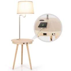 Costway End Table Lamp Bedside Nightstand Lighting With Wireless Charger NaturalCoffee -Furniture Series Store GUEST 651dec51 300f 4e57 97ff dc71985bf7ea