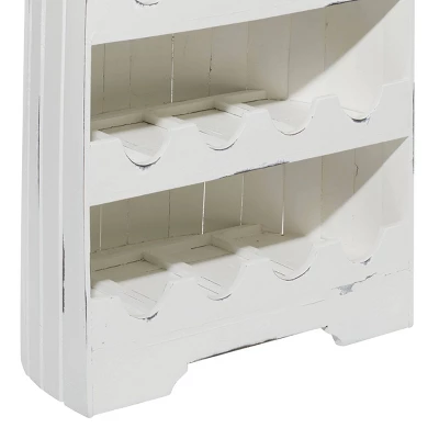 Coastal Wood Standing Wine Rack White - Olivia & May 2 Coastal Wood Standing Wine Rack White - Olivia & May - Image 2