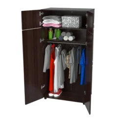 4 Door Wardrobe/Armoire Espresso - Inval -Furniture Series Store GUEST 65f27695 6c8f 4897 b12f 749b10b46469
