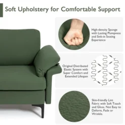 Costway Set Of 2 Upholstered Single Sofa Fabric Accent Armchair Metal Legs -Furniture Series Store GUEST 66f50e5a 179b 495e 8488 4887128edd89