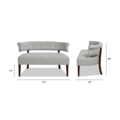 Jennifer Taylor Home Jared Roll Arm Tufted Bench Settee -Furniture Series Store GUEST 6760ab34 4ff9 4c1a 9a21 a0830c8de803