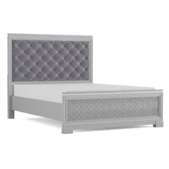 3pc Tenaya Bed With 2 Nightstands Set Silver/Gray - HOMES: Inside + Out -Furniture Series Store GUEST 676865a2 29c7 4e03 8a36 e70f939ce1fa