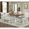7pc Lexin Rustic Dining Set Distressed White/ Distressed Dark Oak - MiBasics