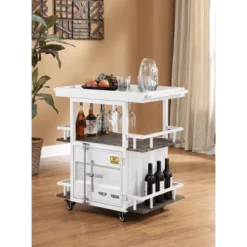 Cargo Serving Cart Antique Walnut/White - Acme Furniture -Furniture Series Store GUEST 68b10669 a65b 4f60 90ac 2499efac9c5c