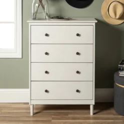 Stiva Classic Mid-Century Modern Vertical 4 Drawer Dresser - Saracina Home -Furniture Series Store GUEST 68d4ecb8 3e27 43b1 b59e edd78e340610