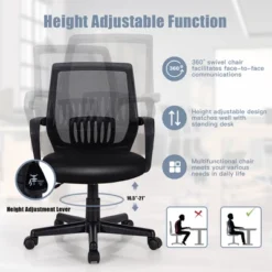 Costway Height Adjustable Mid-Back Mesh Chair Executive Chair W/ Lumbar Support 15 Costway Height Adjustable Mid-Back Mesh Chair Executive Chair W/ Lumbar Support -Furniture Series Store GUEST 696a1b11 8701 40c5 adf2 2db89a71ae0a