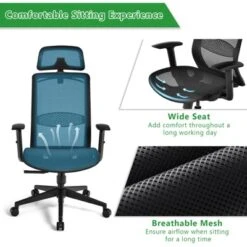 Tangkula High Back Mesh Office Chair Ergonomic Executive Chair Swivel Computer Task Chair W/ Headrest Black/ Gray -Furniture Series Store GUEST 699f5d07 c3a7 4676 a9a7 f7befe01ccc0