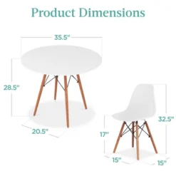 Best Choice Products 5-Piece Compact Mid-Century Modern Dining Set W/ 4 Chairs, Wooden Legs, Plastic Seats -Furniture Series Store GUEST 69af5758 8263 43e9 8906 564f5652a965