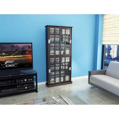 Windowpane Multimedia Storage Cabinet Espresso - Atlantic 2 Windowpane Multimedia Storage Cabinet Espresso - Atlantic - Image 2