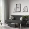Saddie Futon With Storage Drawers Gray - Room & Joy