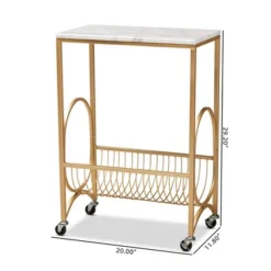 Jacek Metal Wine Cart With Marble Tabletop Gold - Baxton Studio -Furniture Series Store GUEST 69cc7d57 29dd 4d4e a85e 6b30568ded3d